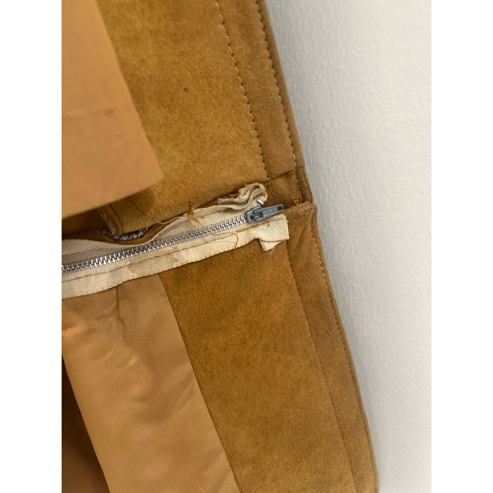 1970s RARE Vintage Leather Patchwork Trench Coat Removable Bottom Small JL - Picture 15 of 16